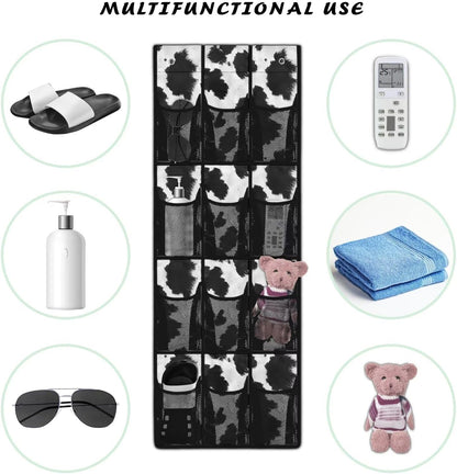 Over The Door Organizer Leopard Print Behind Door Shoe Organizer for BedRoom Space Saving Wall Hanging Storage for Living Room Easy to Install Shoe Holder Hanger