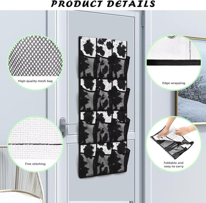 Over The Door Organizer Leopard Print Behind Door Shoe Organizer for BedRoom Space Saving Wall Hanging Storage for Living Room Easy to Install Shoe Holder Hanger