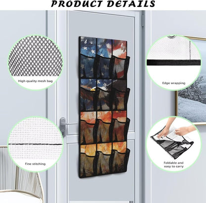 Over The Door Organizer Leopard Print Behind Door Shoe Organizer for BedRoom Space Saving Wall Hanging Storage for Living Room Easy to Install Shoe Holder Hanger