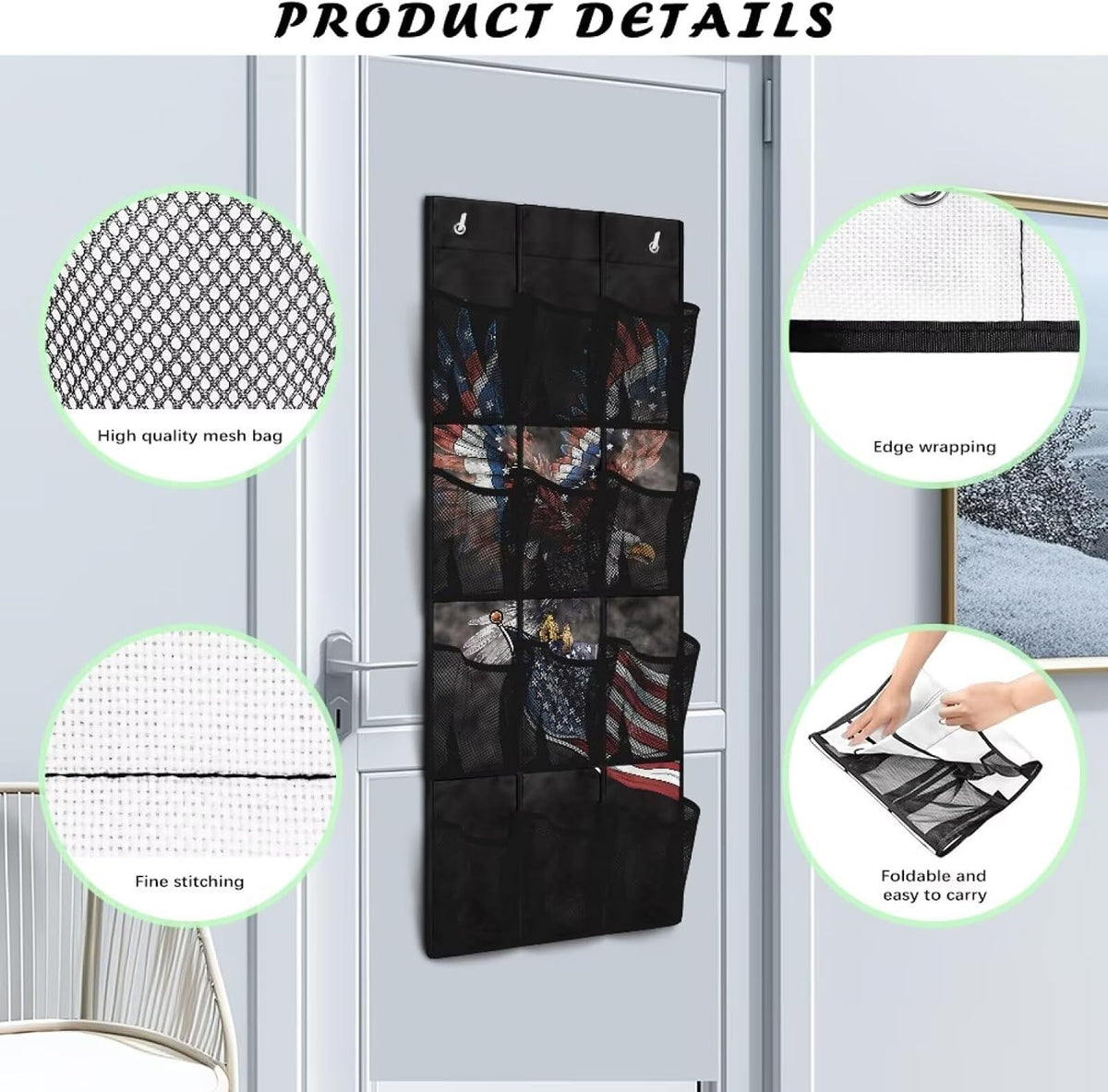 Over The Door Organizer Leopard Print Behind Door Shoe Organizer for BedRoom Space Saving Wall Hanging Storage for Living Room Easy to Install Shoe Holder Hanger