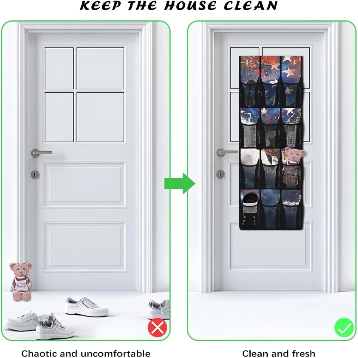 Over The Door Organizer Leopard Print Behind Door Shoe Organizer for BedRoom Space Saving Wall Hanging Storage for Living Room Easy to Install Shoe Holder Hanger
