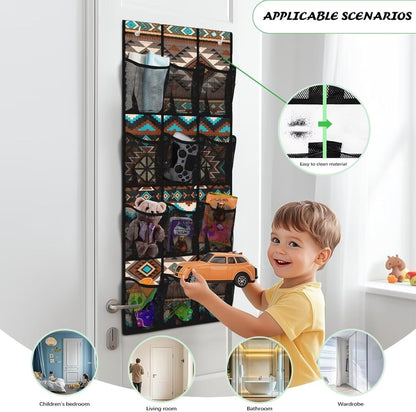 Over The Door Organizer Leopard Print Behind Door Shoe Organizer for BedRoom Space Saving Wall Hanging Storage for Living Room Easy to Install Shoe Holder Hanger