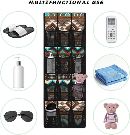 Over The Door Organizer Leopard Print Behind Door Shoe Organizer for BedRoom Space Saving Wall Hanging Storage for Living Room Easy to Install Shoe Holder Hanger