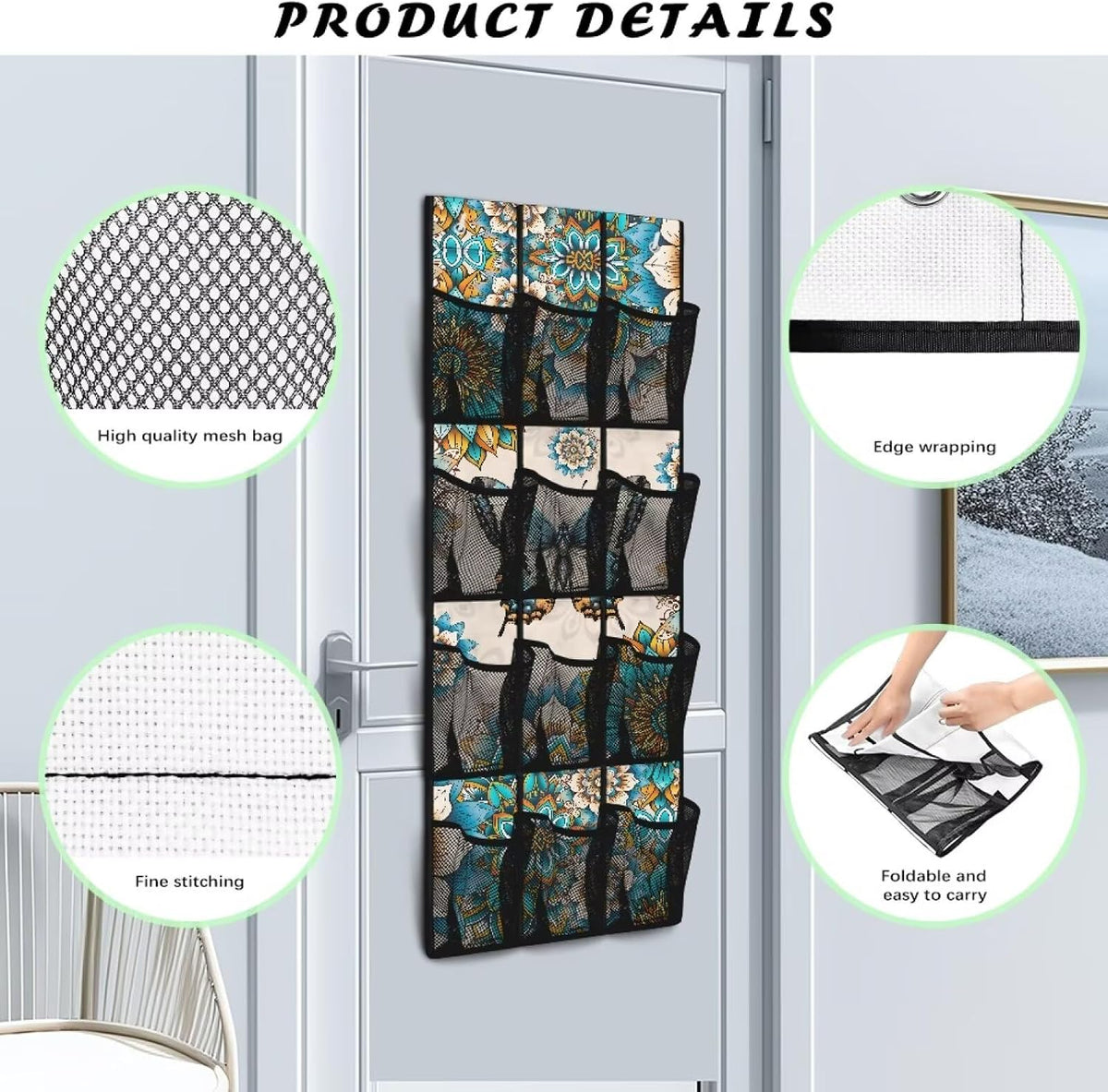 Over The Door Organizer Leopard Print Behind Door Shoe Organizer for BedRoom Space Saving Wall Hanging Storage for Living Room Easy to Install Shoe Holder Hanger