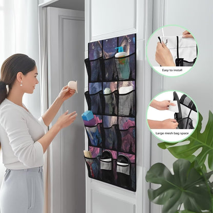 Over The Door Organizer Leopard Print Behind Door Shoe Organizer for BedRoom Space Saving Wall Hanging Storage for Living Room Easy to Install Shoe Holder Hanger