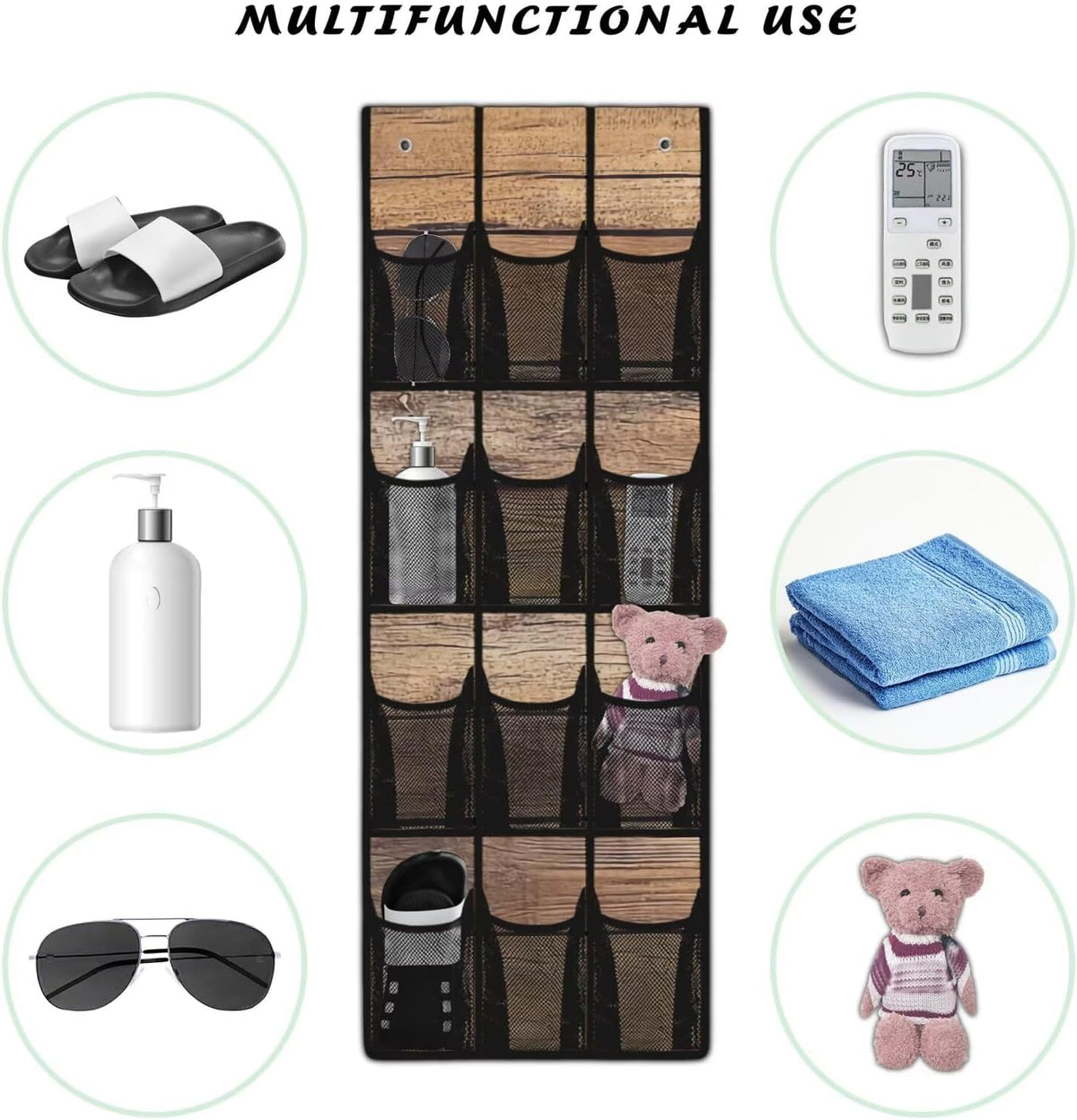 Over The Door Organizer Leopard Print Behind Door Shoe Organizer for BedRoom Space Saving Wall Hanging Storage for Living Room Easy to Install Shoe Holder Hanger