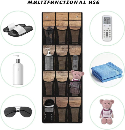 Over The Door Organizer Leopard Print Behind Door Shoe Organizer for BedRoom Space Saving Wall Hanging Storage for Living Room Easy to Install Shoe Holder Hanger