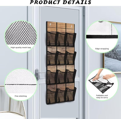 Over The Door Organizer Leopard Print Behind Door Shoe Organizer for BedRoom Space Saving Wall Hanging Storage for Living Room Easy to Install Shoe Holder Hanger