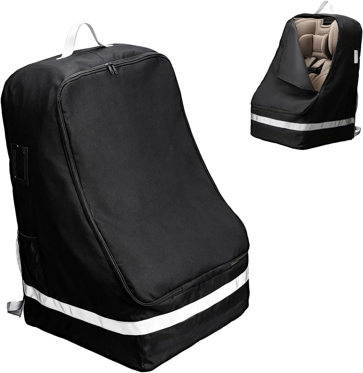 Car Seat Travel Bag Compatible with Nuna, Infant Car Seat Travel Bags for Graco, Large Padded Car Seat Backpack for Airplane, Easy to Store, Black