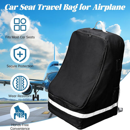 Car Seat Travel Bag Compatible with Nuna, Infant Car Seat Travel Bags for Graco, Large Padded Car Seat Backpack for Airplane, Easy to Store, Black