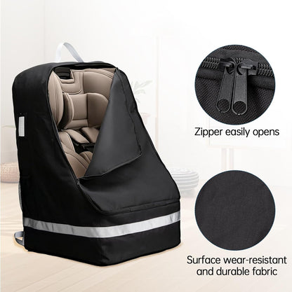 Car Seat Travel Bag Compatible with Nuna, Infant Car Seat Travel Bags for Graco, Large Padded Car Seat Backpack for Airplane, Easy to Store, Black