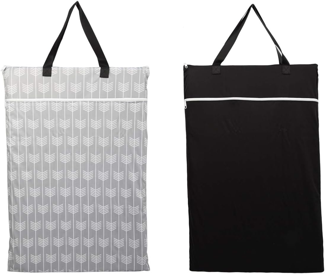 2 Pack Large Hanging Wet Bags Laundry Pail Bags Cloth Diapers Reusable