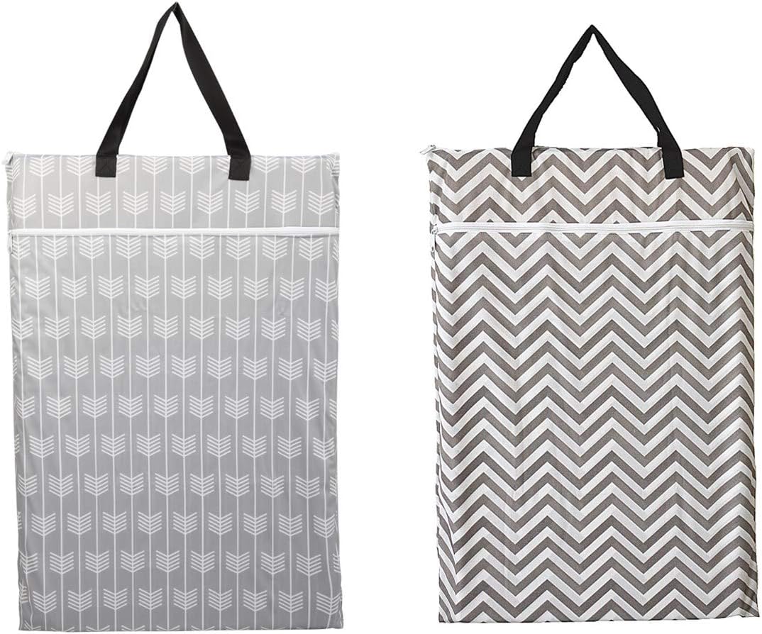 2 Pack Large Hanging Wet Bags Laundry Pail Bags Cloth Diapers Reusable