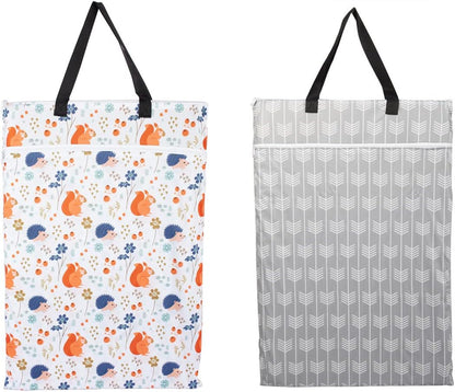 2 Pack Large Hanging Wet Bags Laundry Pail Bags Cloth Diapers Reusable