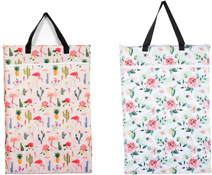 2 Pack Large Hanging Wet Bags Laundry Pail Bags Cloth Diapers Reusable