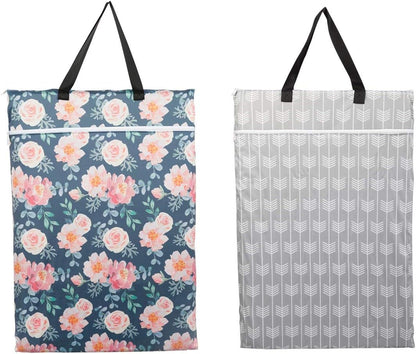 2 Pack Large Hanging Wet Bags Laundry Pail Bags Cloth Diapers Reusable