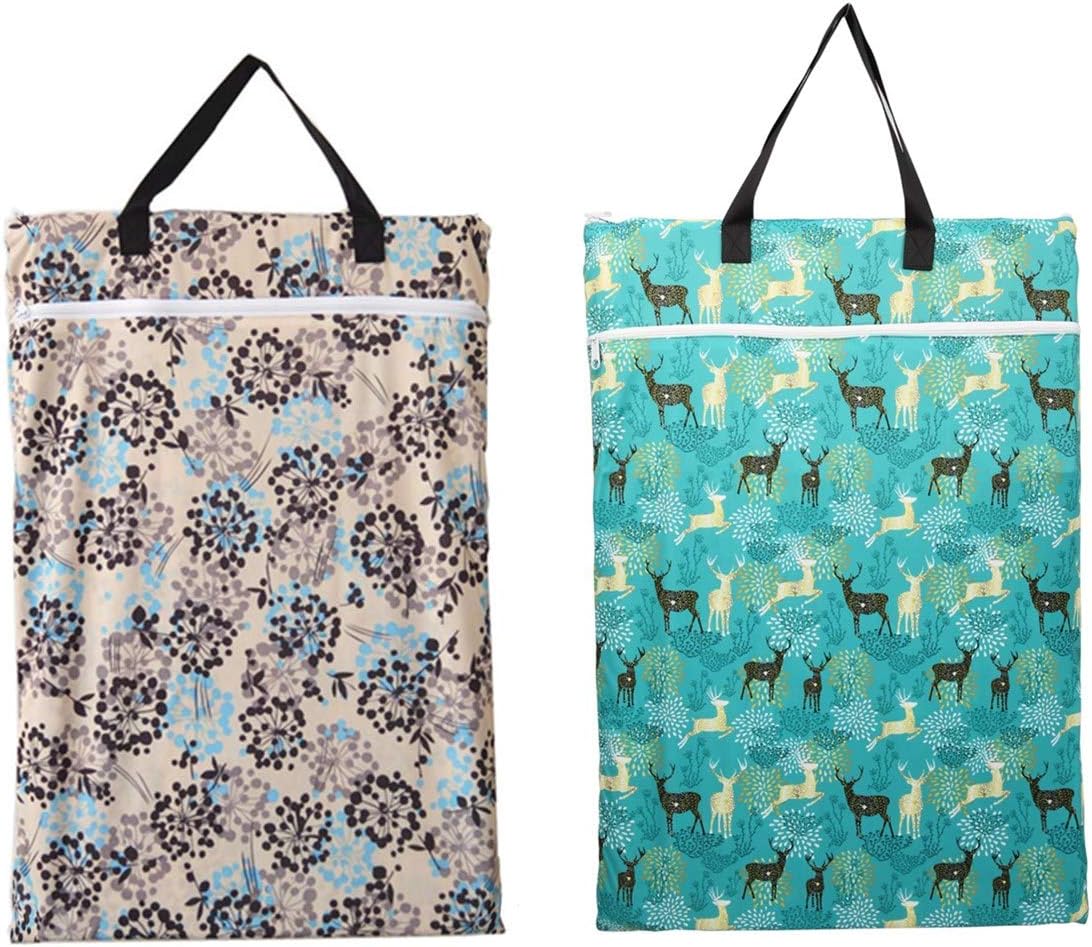 2 Pack Large Hanging Wet Bags Laundry Pail Bags Cloth Diapers Reusable