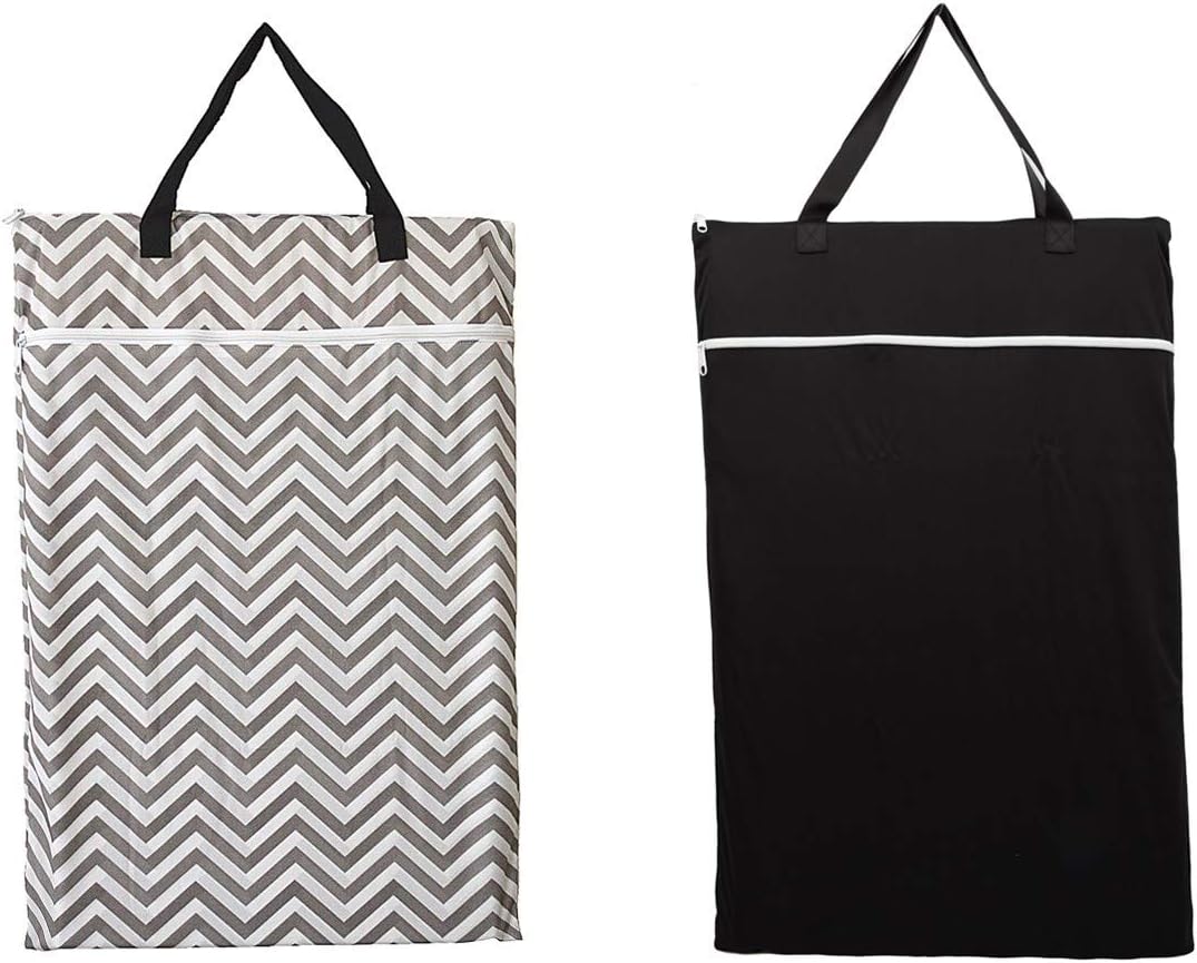 2 Pack Large Hanging Wet Bags Laundry Pail Bags Cloth Diapers Reusable