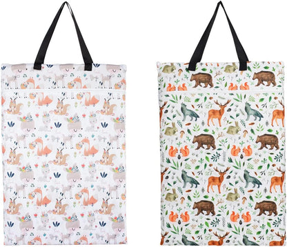 2 Pack Large Hanging Wet Bags Laundry Pail Bags Cloth Diapers Reusable