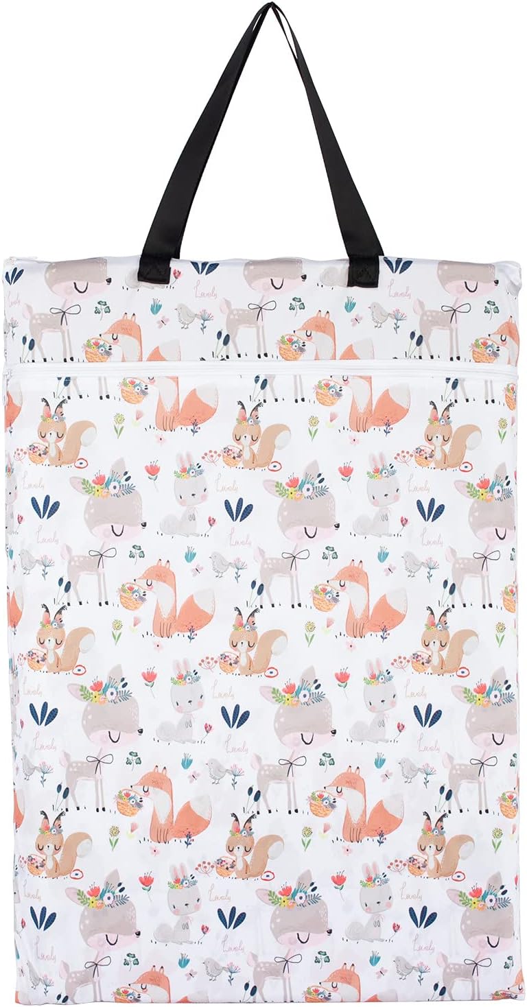 2 Pack Large Hanging Wet Bags Laundry Pail Bags Cloth Diapers Reusable
