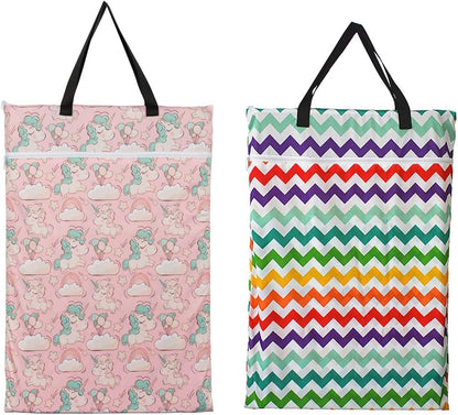 2 Pack Large Hanging Wet Bags Laundry Pail Bags Cloth Diapers Reusable