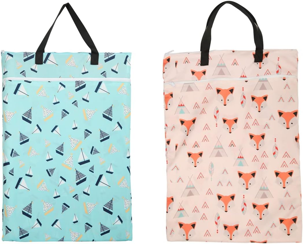 2 Pack Large Hanging Wet Bags Laundry Pail Bags Cloth Diapers Reusable