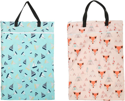 2 Pack Large Hanging Wet Bags Laundry Pail Bags Cloth Diapers Reusable