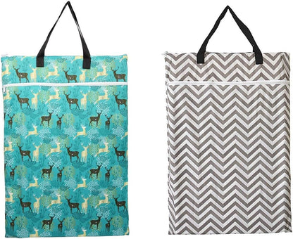 2 Pack Large Hanging Wet Bags Laundry Pail Bags Cloth Diapers Reusable