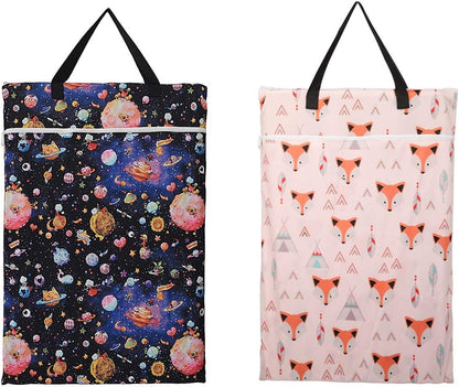 2 Pack Large Hanging Wet Bags Laundry Pail Bags Cloth Diapers Reusable
