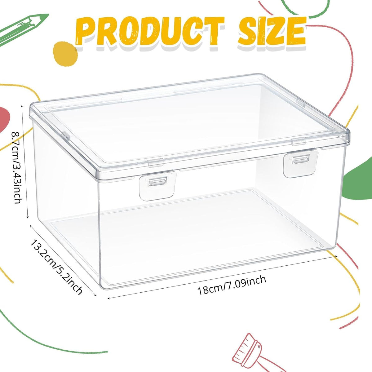 4 Pcs Clear Plastic Storage Bins with Lids Stackable for Toys