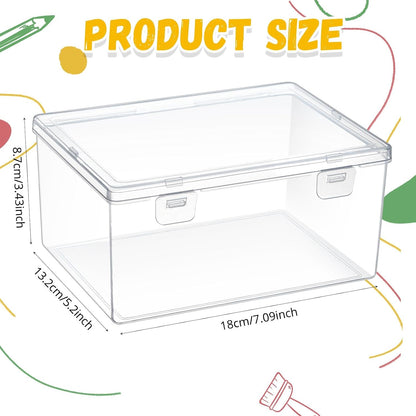 4 Pcs Clear Plastic Storage Bins with Lids Stackable for Toys