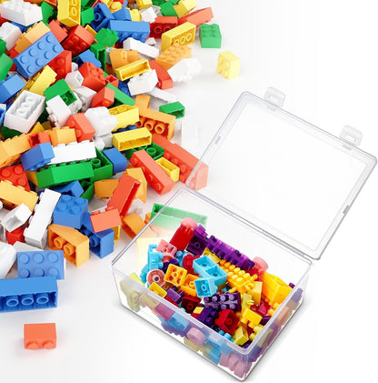 4 Pcs Clear Plastic Storage Bins with Lids Stackable for Toys