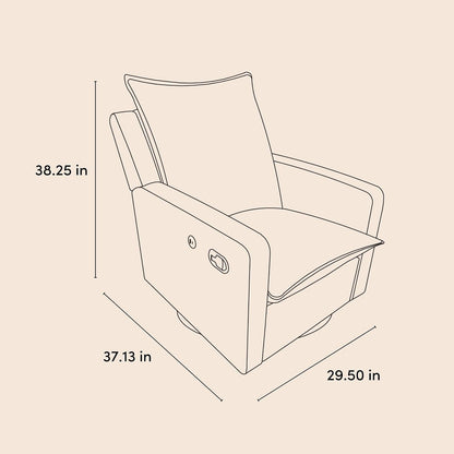 Timeless Recliner Glider with USB Charging Port, Ivory Boucle