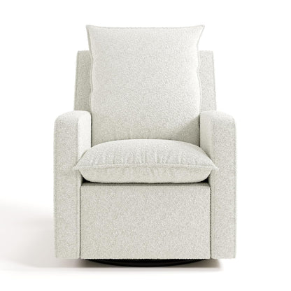 Timeless Recliner Glider with USB Charging Port, Ivory Boucle