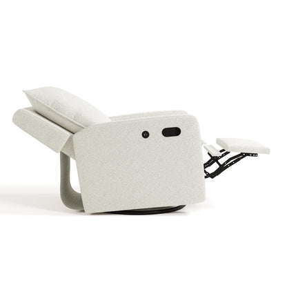 Timeless Recliner Glider with USB Charging Port, Ivory Boucle