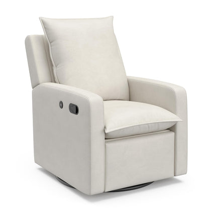 Timeless Recliner Glider with USB Charging Port, Ivory Boucle