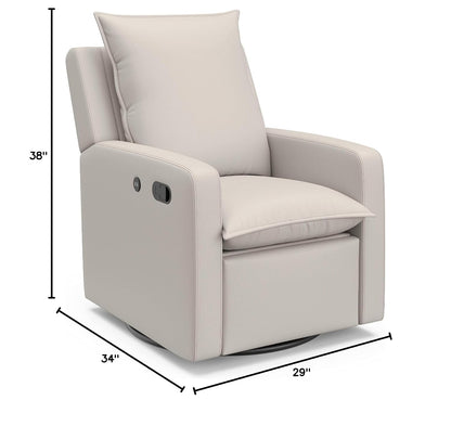 Timeless Recliner Glider with USB Charging Port, Ivory Boucle