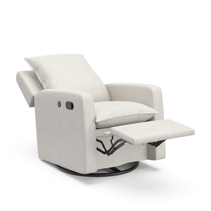 Timeless Recliner Glider with USB Charging Port, Ivory Boucle
