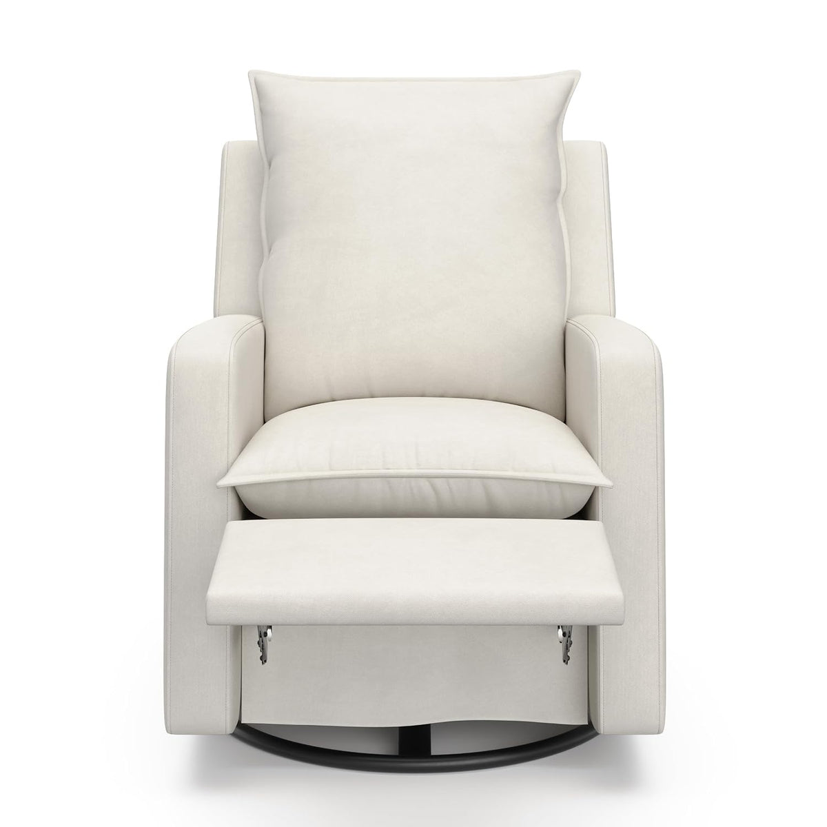 Timeless Recliner Glider with USB Charging Port, Ivory Boucle