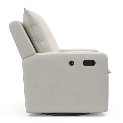 Timeless Recliner Glider with USB Charging Port, Ivory Boucle