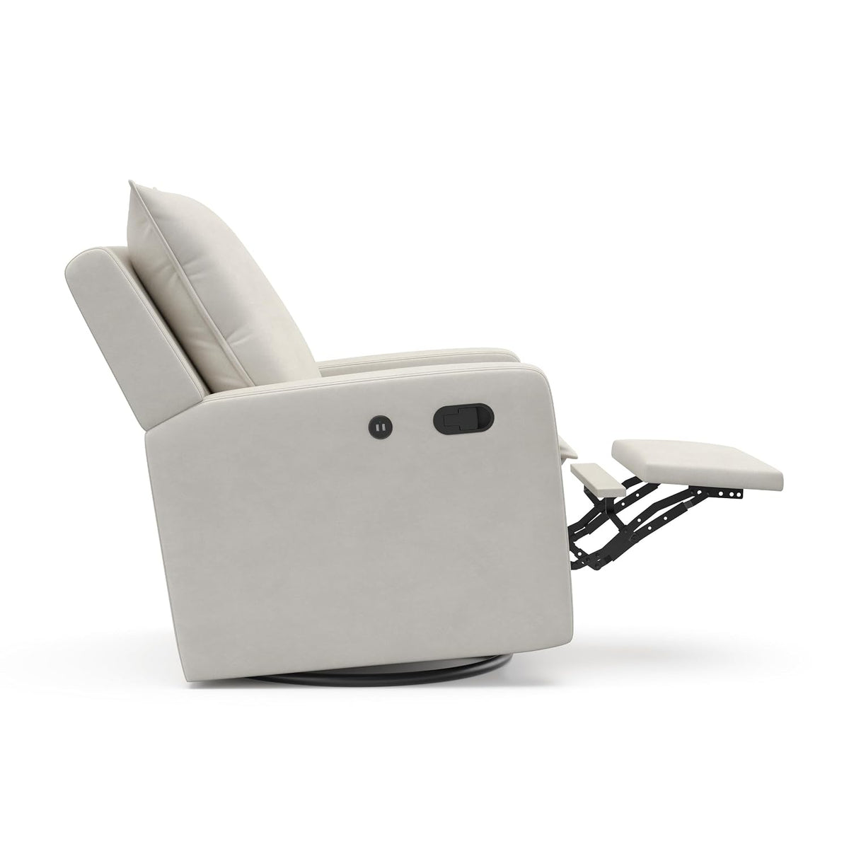 Timeless Recliner Glider with USB Charging Port, Ivory Boucle