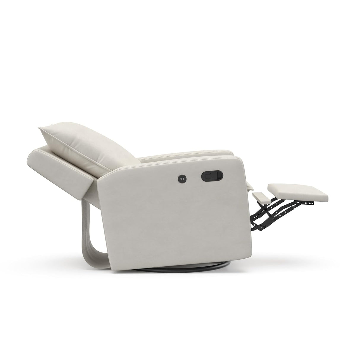 Timeless Recliner Glider with USB Charging Port, Ivory Boucle