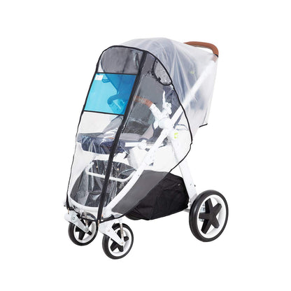 Stroller Rain Cover Universal Size Waterproof Windproof EVA The Weather Shield with Eye Screen(Black)