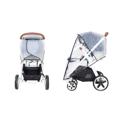 Stroller Rain Cover Universal Size Waterproof Windproof EVA The Weather Shield with Eye Screen(Black)