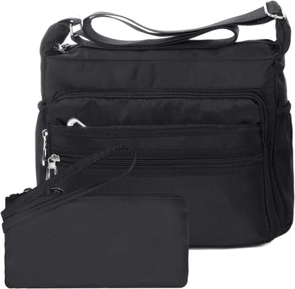 Crossbody Bag for Women Waterproof Shoulder Bag Multi Pockets Nylon Purse