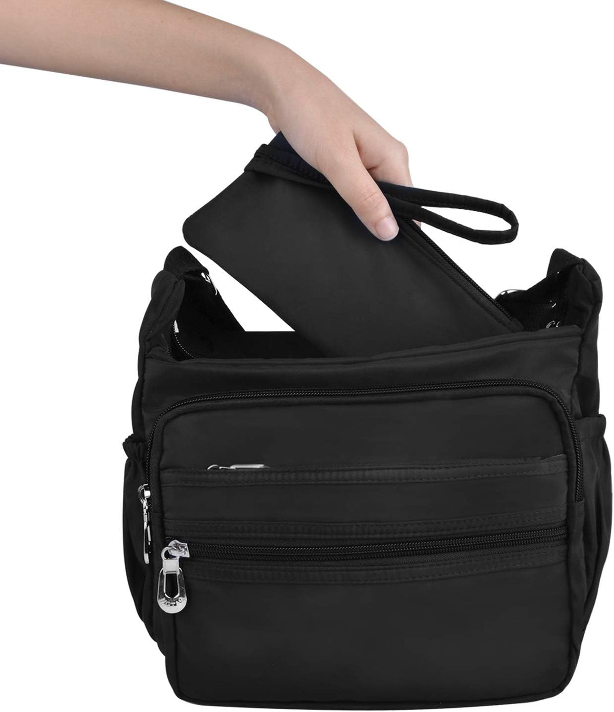 Crossbody Bag for Women Waterproof Shoulder Bag Multi Pockets Nylon Purse
