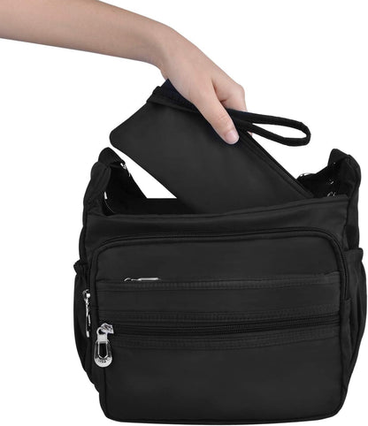 Crossbody Bag for Women Waterproof Shoulder Bag Multi Pockets Nylon Purse