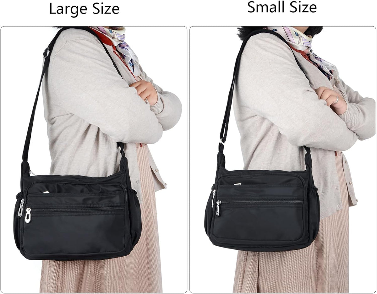 Crossbody Bag for Women Waterproof Shoulder Bag Multi Pockets Nylon Purse