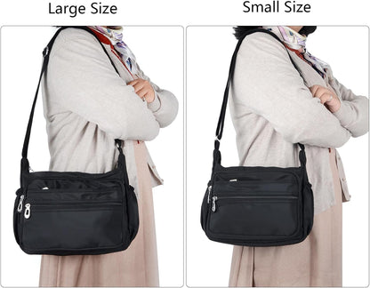 Crossbody Bag for Women Waterproof Shoulder Bag Multi Pockets Nylon Purse
