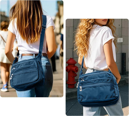 Crossbody Bag for Women Waterproof Shoulder Bag Multi Pockets Nylon Purse